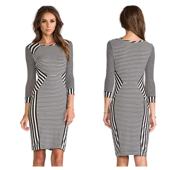 Diane Von Furstenberg Dresses Diane Von Furstenberg Black White Striped Runway Haven Dress Poshmark